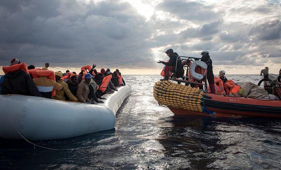 File photo: migrants rescued at sea by SOS Méditerranée